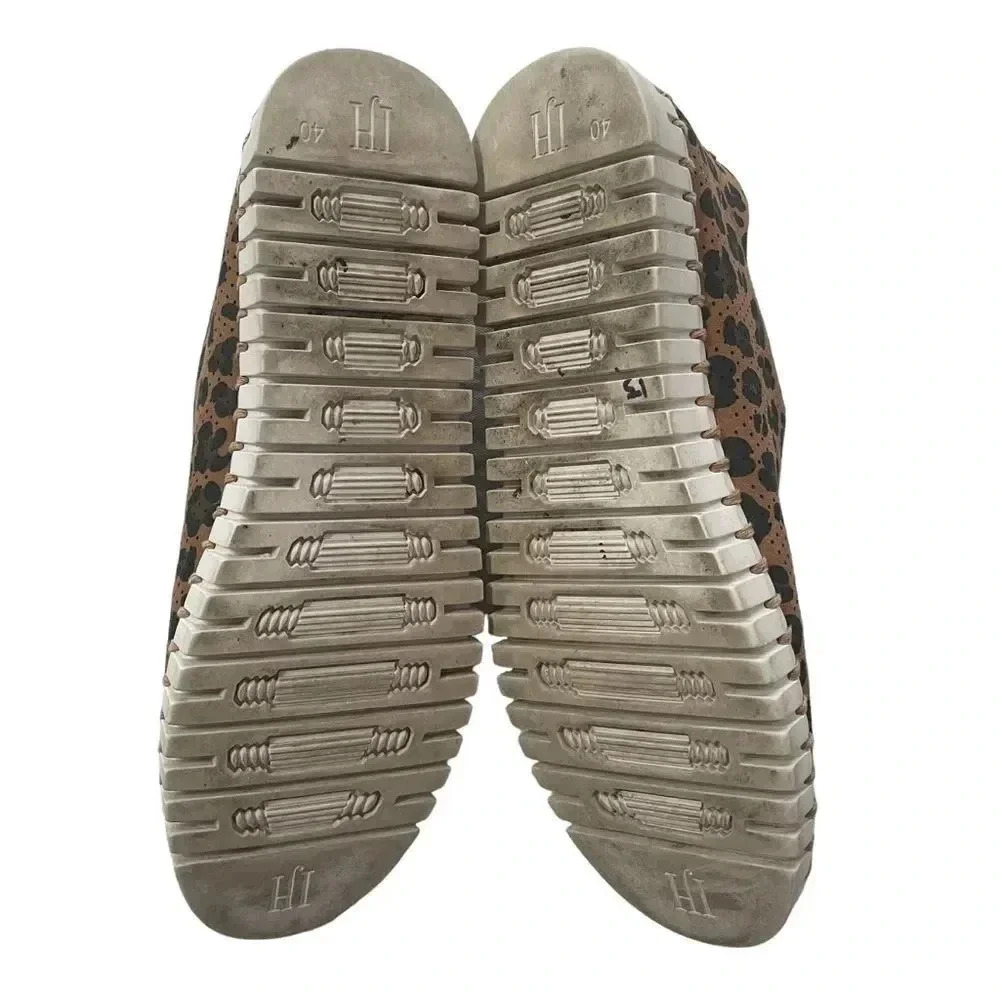Ilse Jacobsen Leather Slip On Shoes Flats Loafers Leopard Print Size 40 - Picture 8 of 11